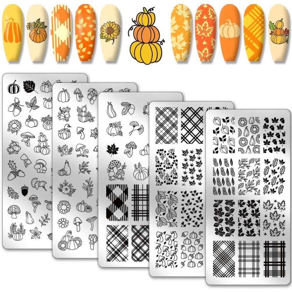 Woodworking Nails - Płytki do stemplowania paznokci na jesień