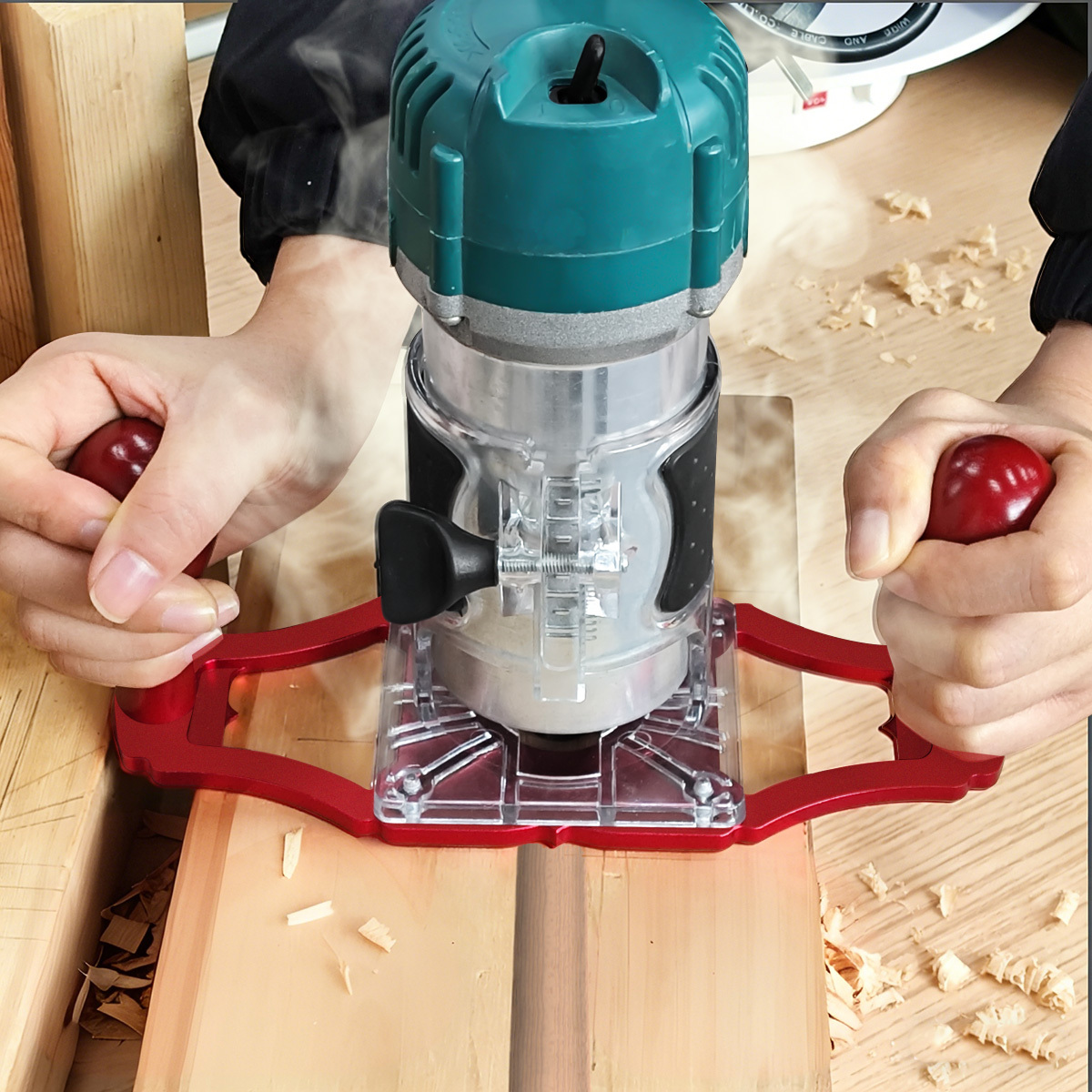 Woodworking Hardware - Podstawa frezarki z uchwytami i wskaźnikiem