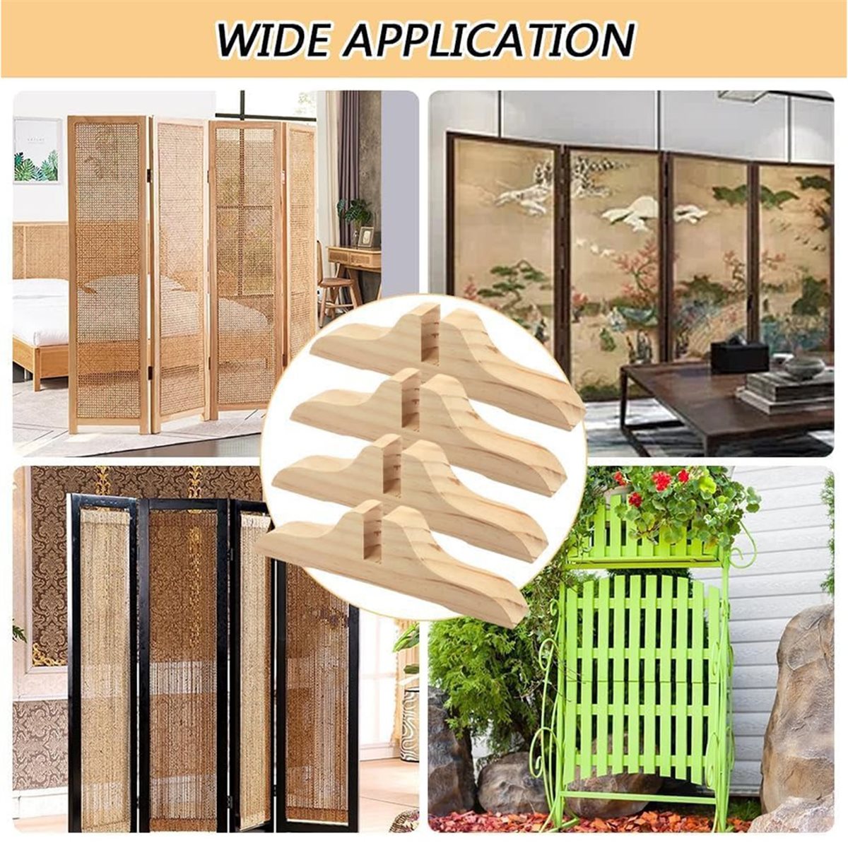 Woodworking Manufacturing - PHONE&GEAR 4 szt. Drewniane ścianki działowe
