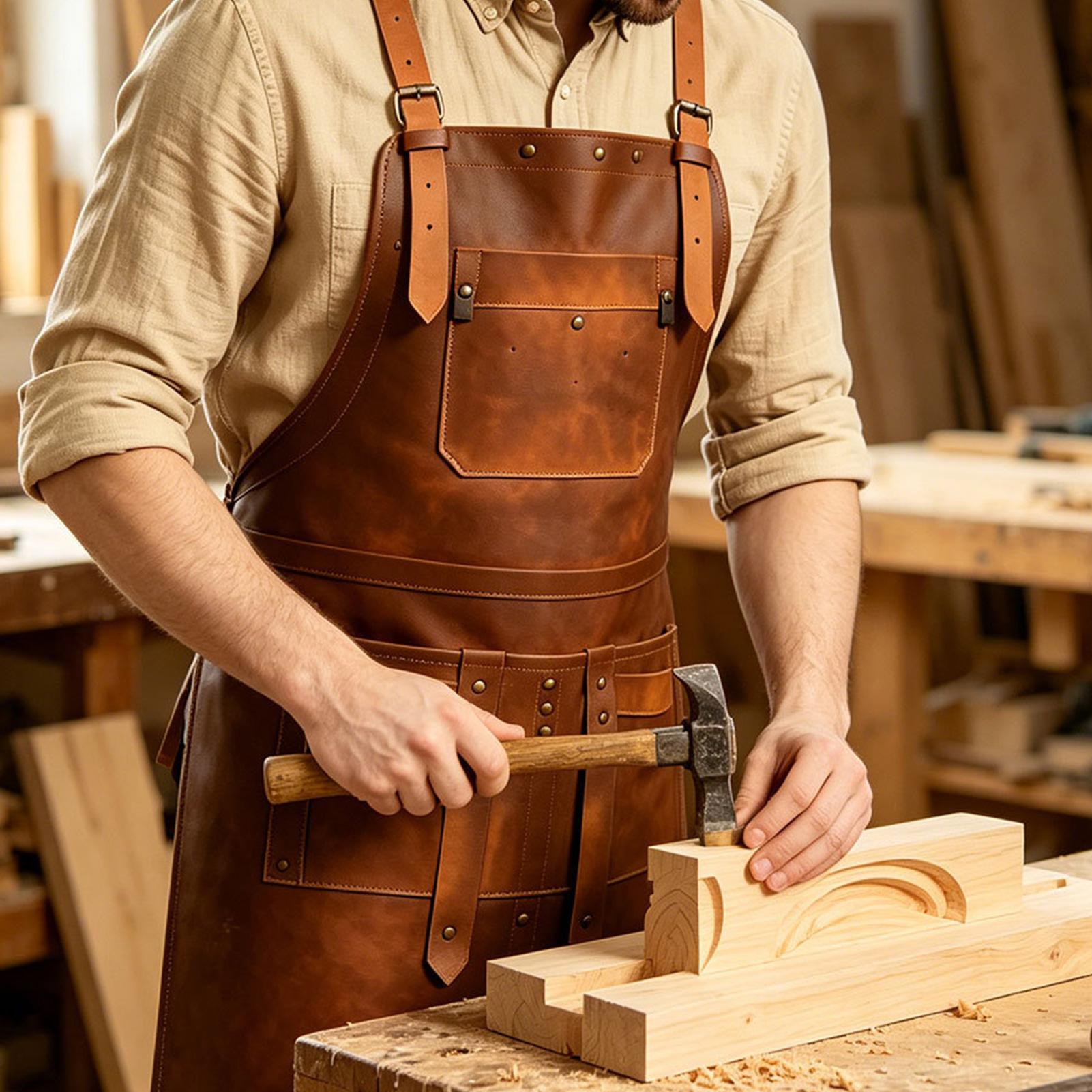 Skórzany fartuch z wieloma kie – Woodworking Apron recenzja i cena