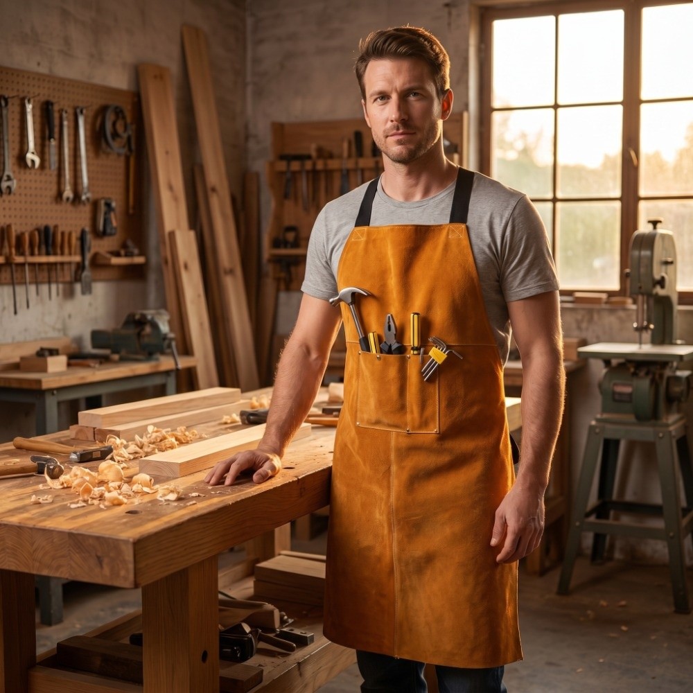 Pomarańczowy gruby fartuch spa – Woodworking Apron recenzja i cena
